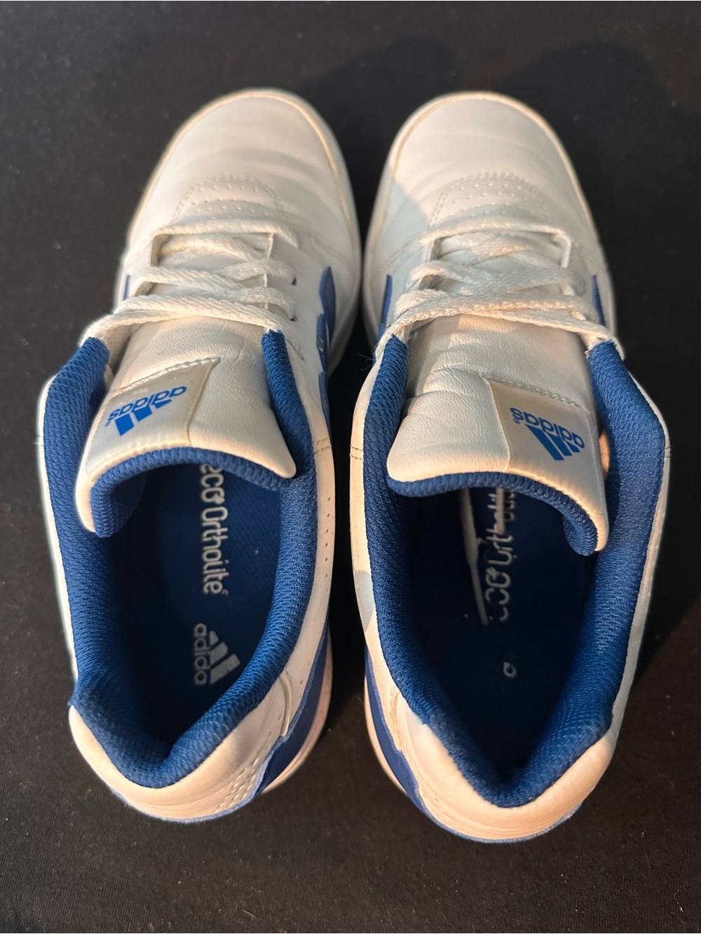 #15 Adidas AQ5948 White and Blue Sneakers Size 6